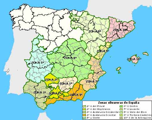 Regiones olivareras españolas